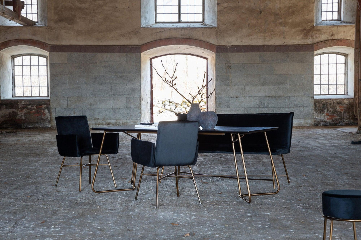 Esstisch Petra 190*90cm - Schwarz / Kupfer-Esstisch Rechteckig-Venture Home-le canapé