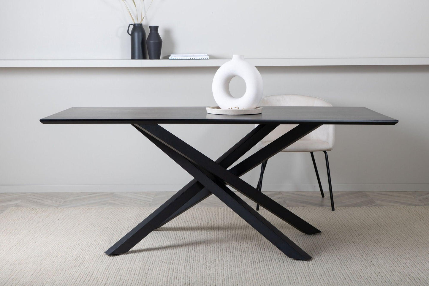 Esstisch Piazza 180*90cm - Schwarz-Esstisch Rechteckig-Venture Home-le canapé