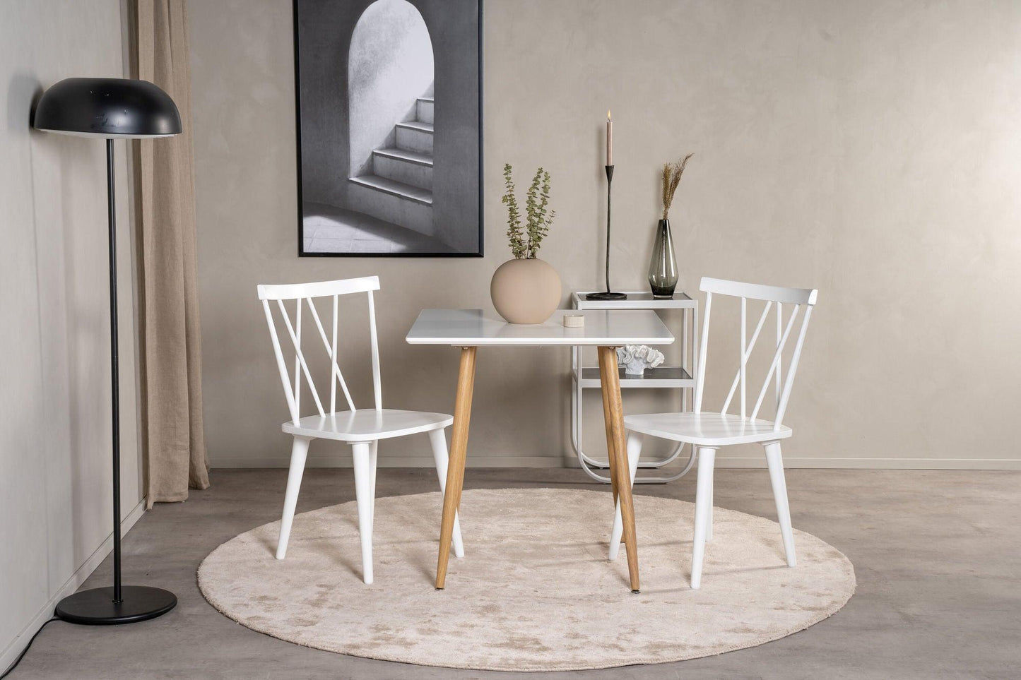 Esstisch Polar 80*80cm - Weiß / Holzfarben-Esstisch Rechteckig-Venture Home-le canapé