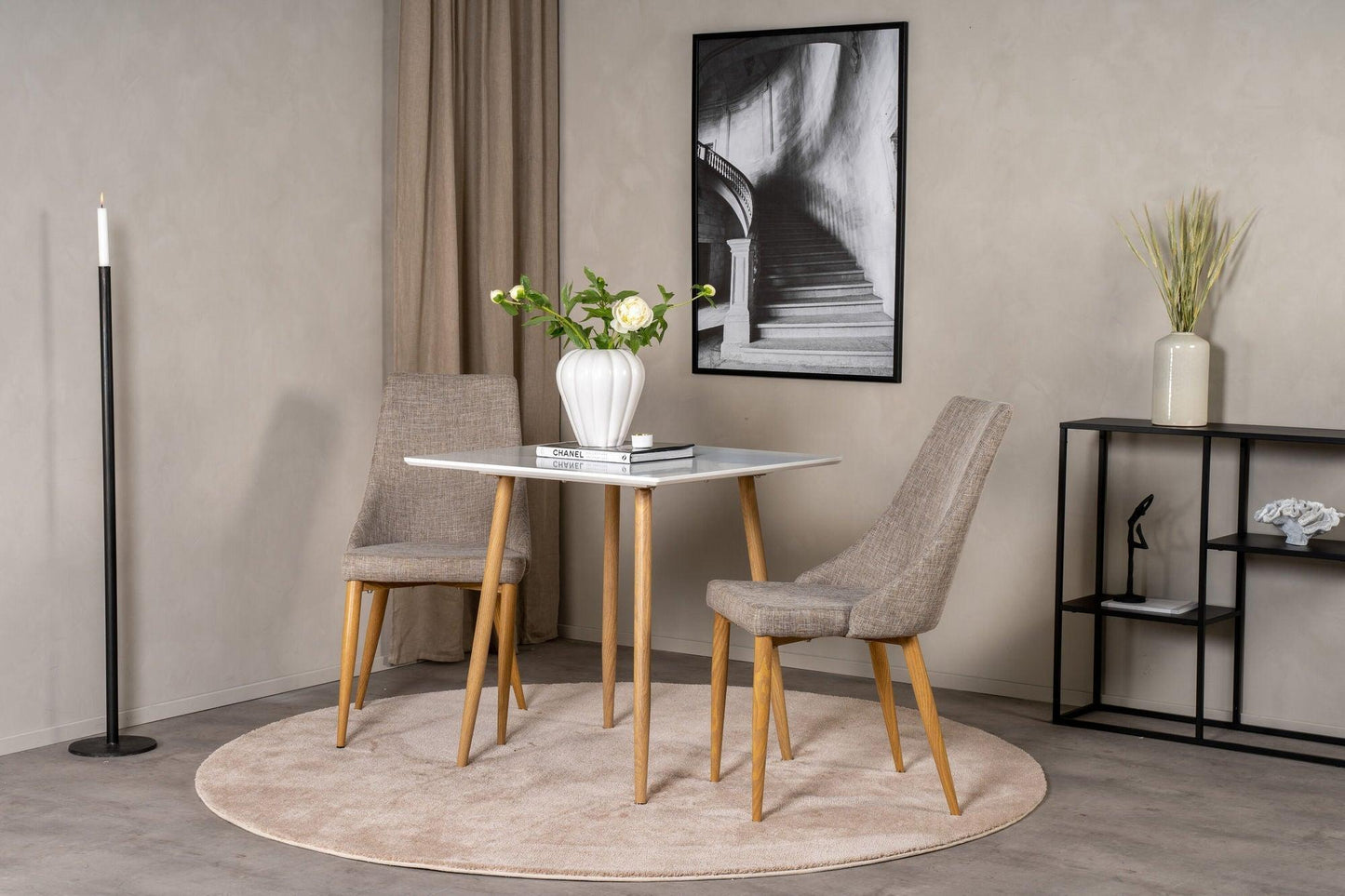 Esstisch Polar 80*80cm - Weiß / Holzfarben-Esstisch Rechteckig-Venture Home-le canapé