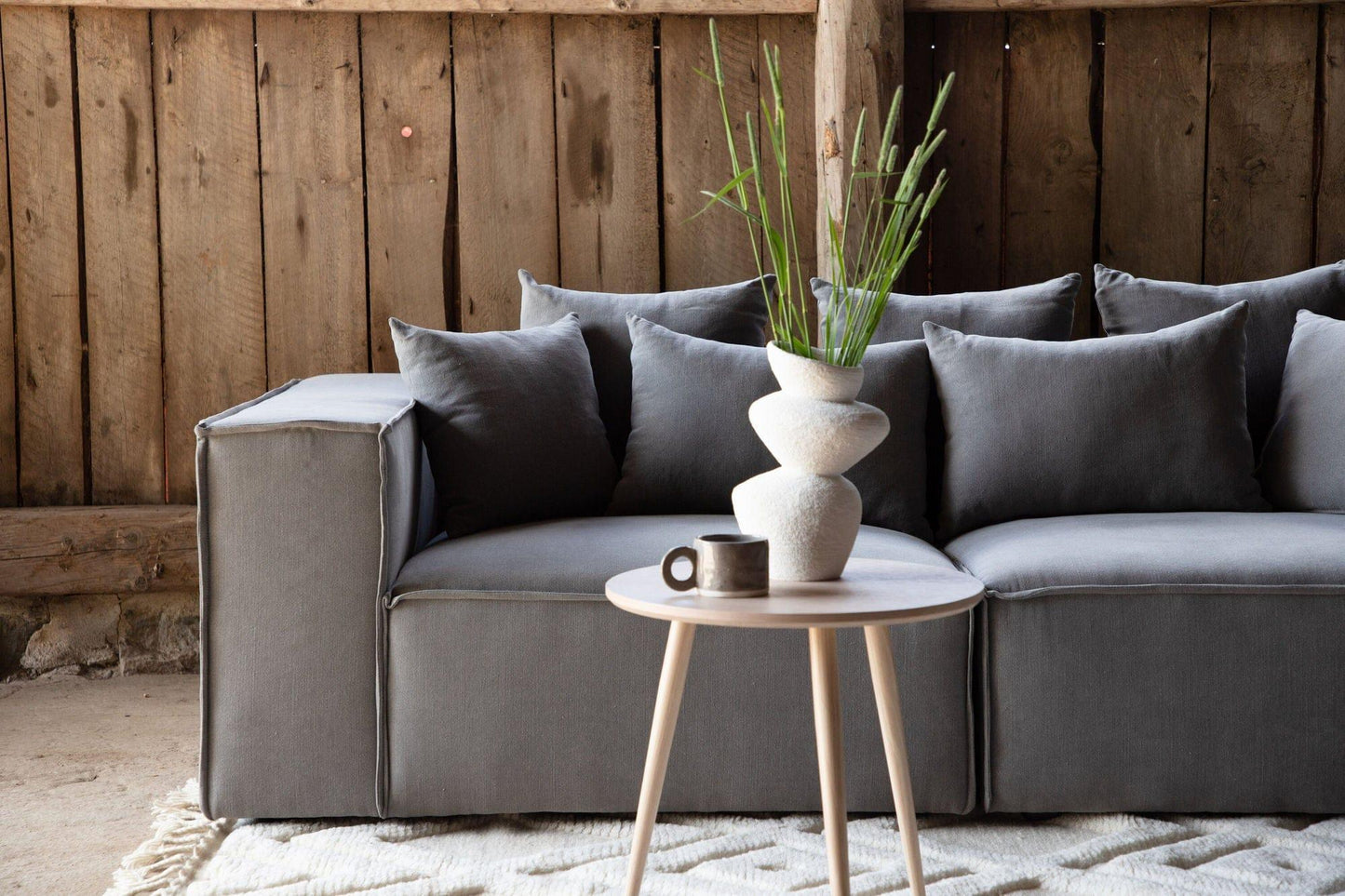 Gillholmen 3-Sitzer Sofa aus Leinen - Grau-Einzelsofas-Vind-Grau-le canapé