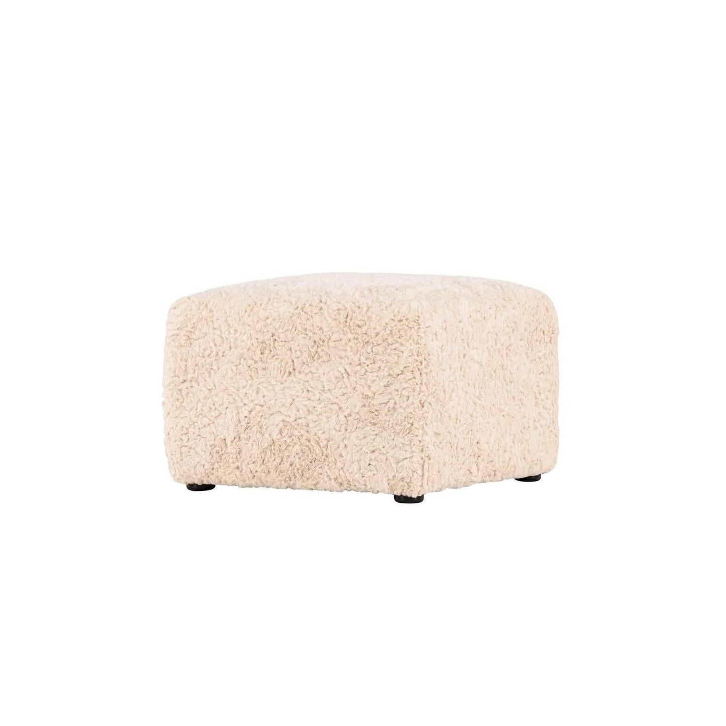 lecanapé Polsterhocker 50*50cm aus Kunstfell - Beige