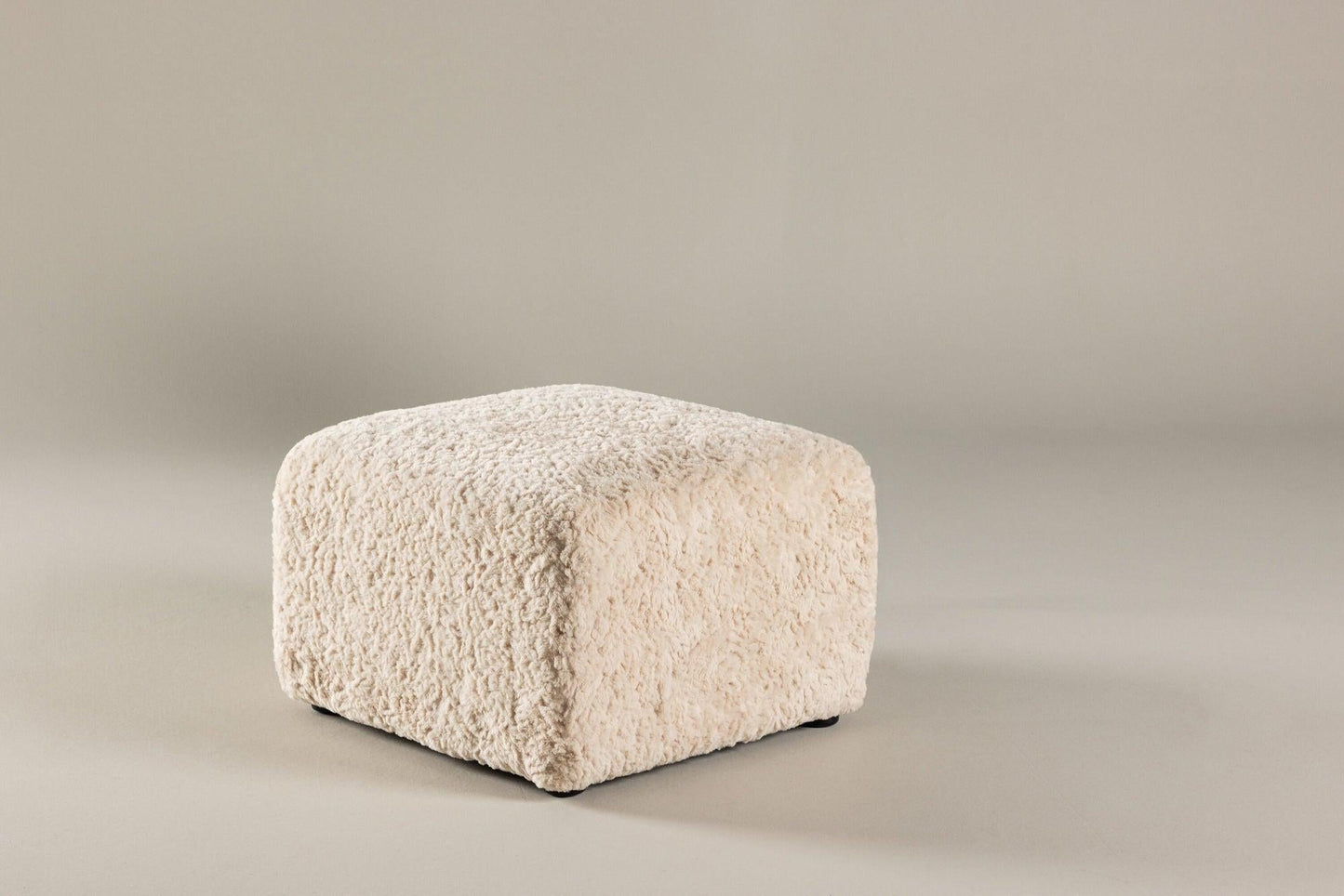lecanapé Polsterhocker 50*50cm aus Kunstfell - Beige