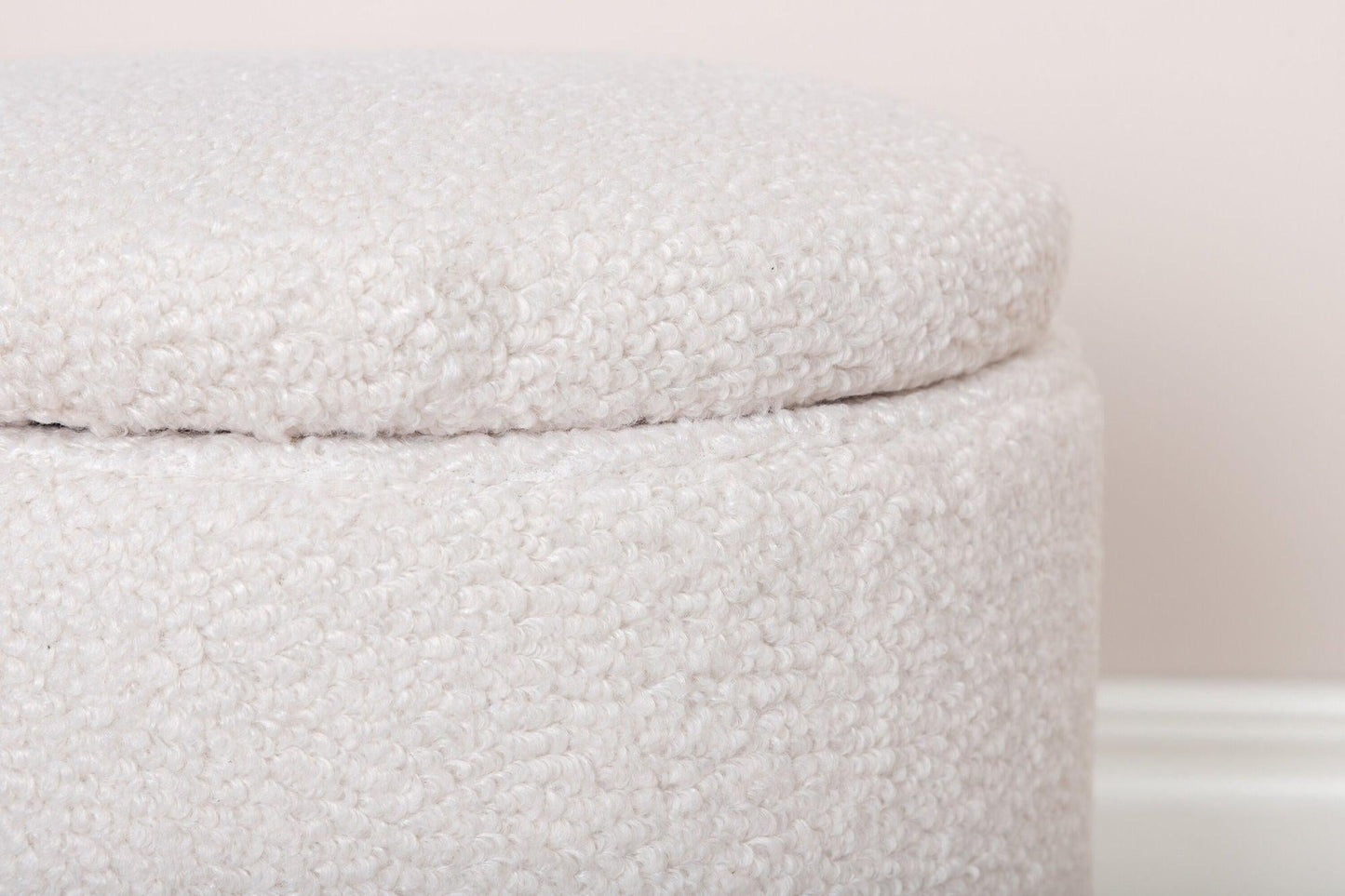 lecanapé Pouf aus Teddy-Bouclé - Weiß