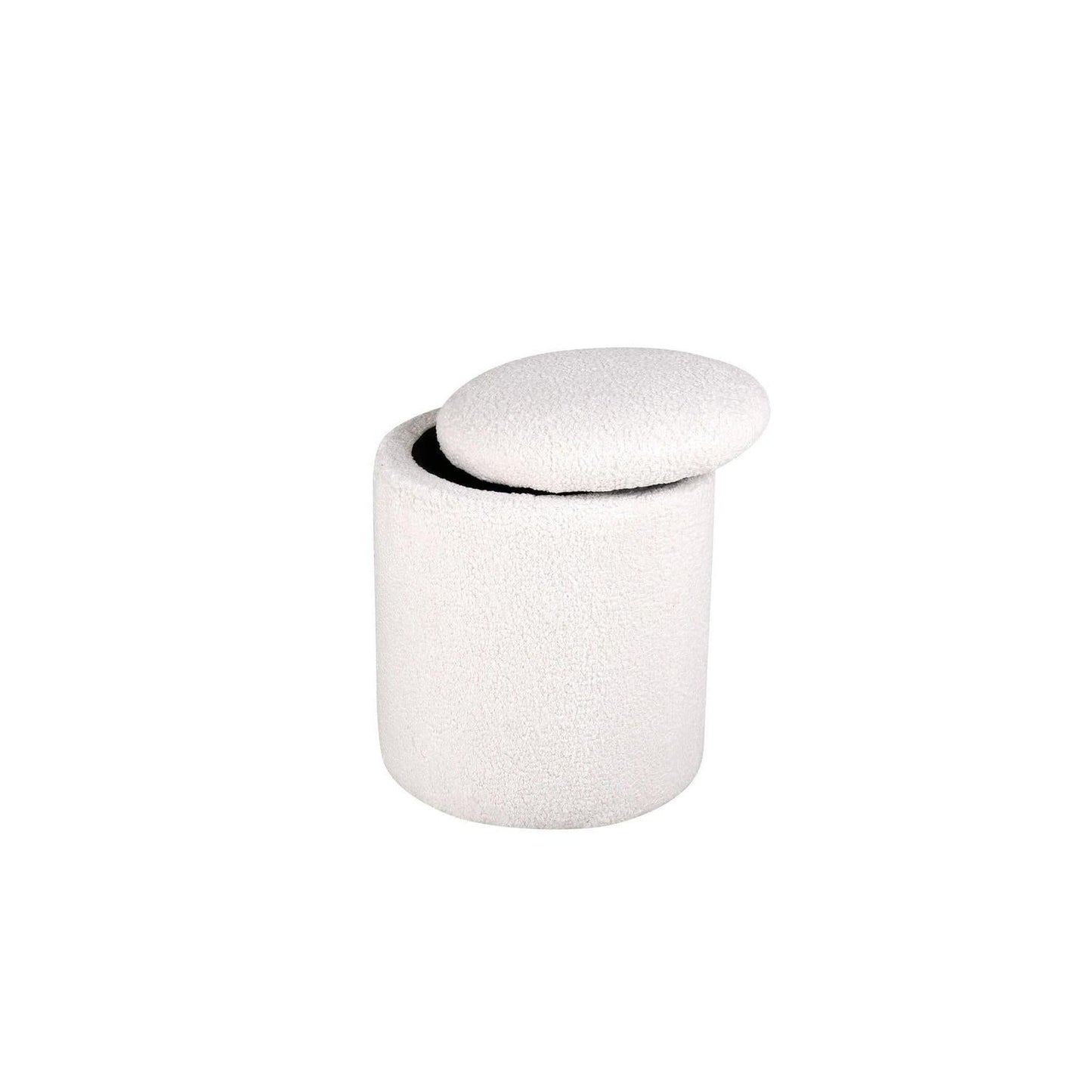 lecanapé Pouf aus Teddy-Bouclé - Weiß