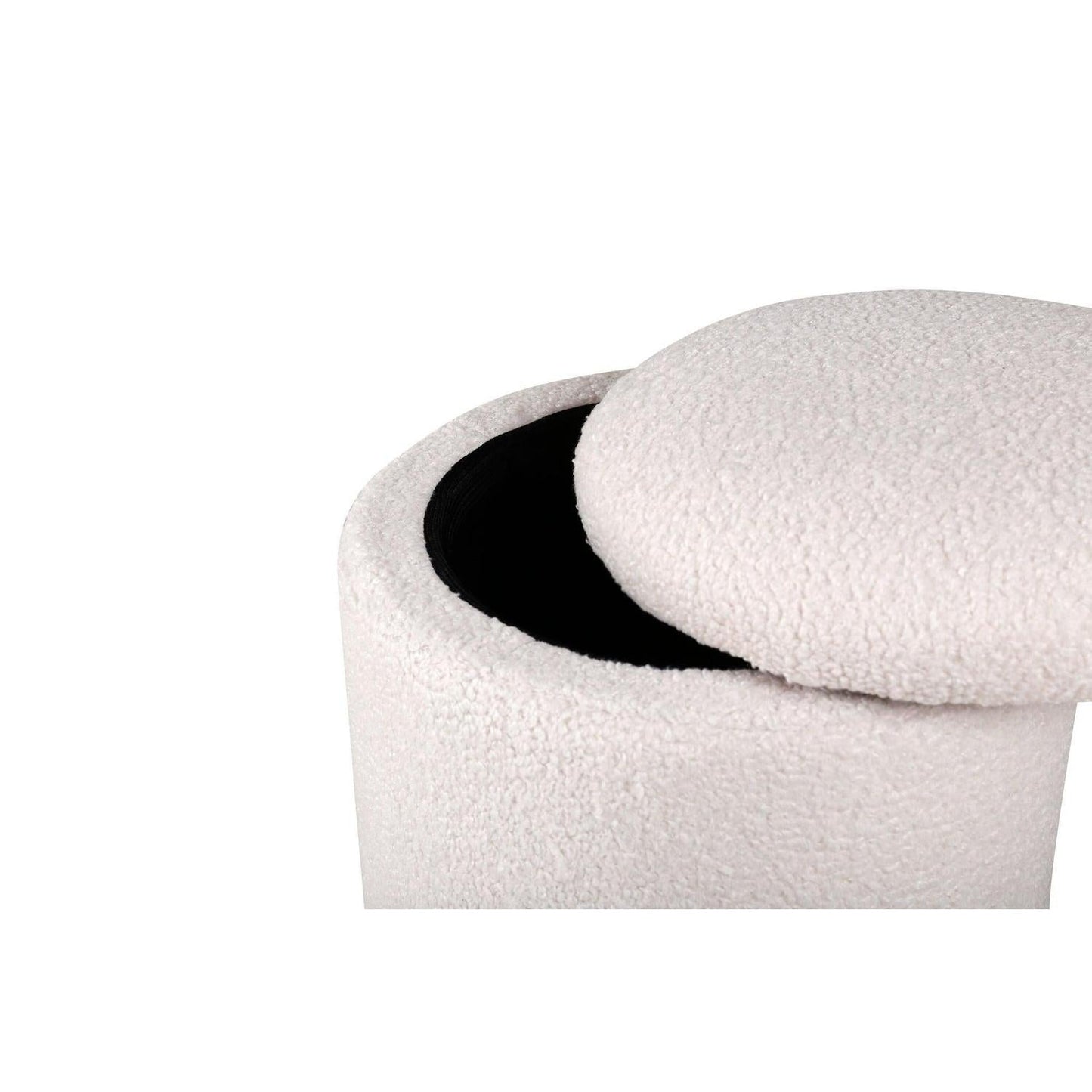 lecanapé Pouf aus Teddy-Bouclé - Weiß