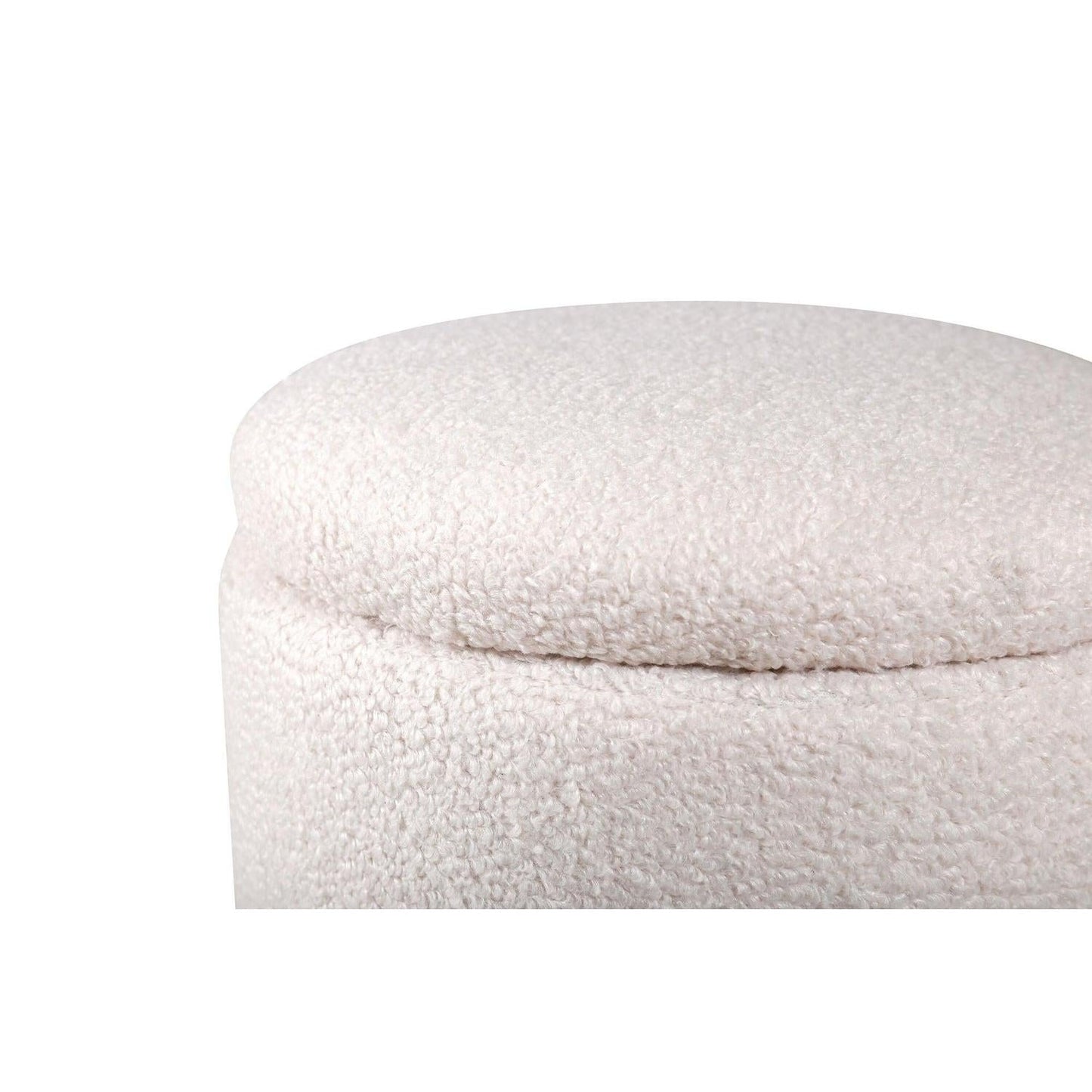 lecanapé Pouf aus Teddy-Bouclé - Weiß
