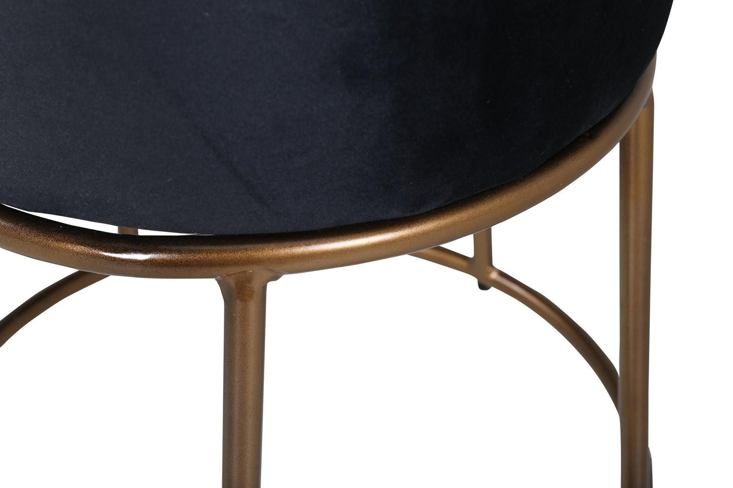 lecanapé Samt-Hocker mit kupferfarbenem Metallgestell
