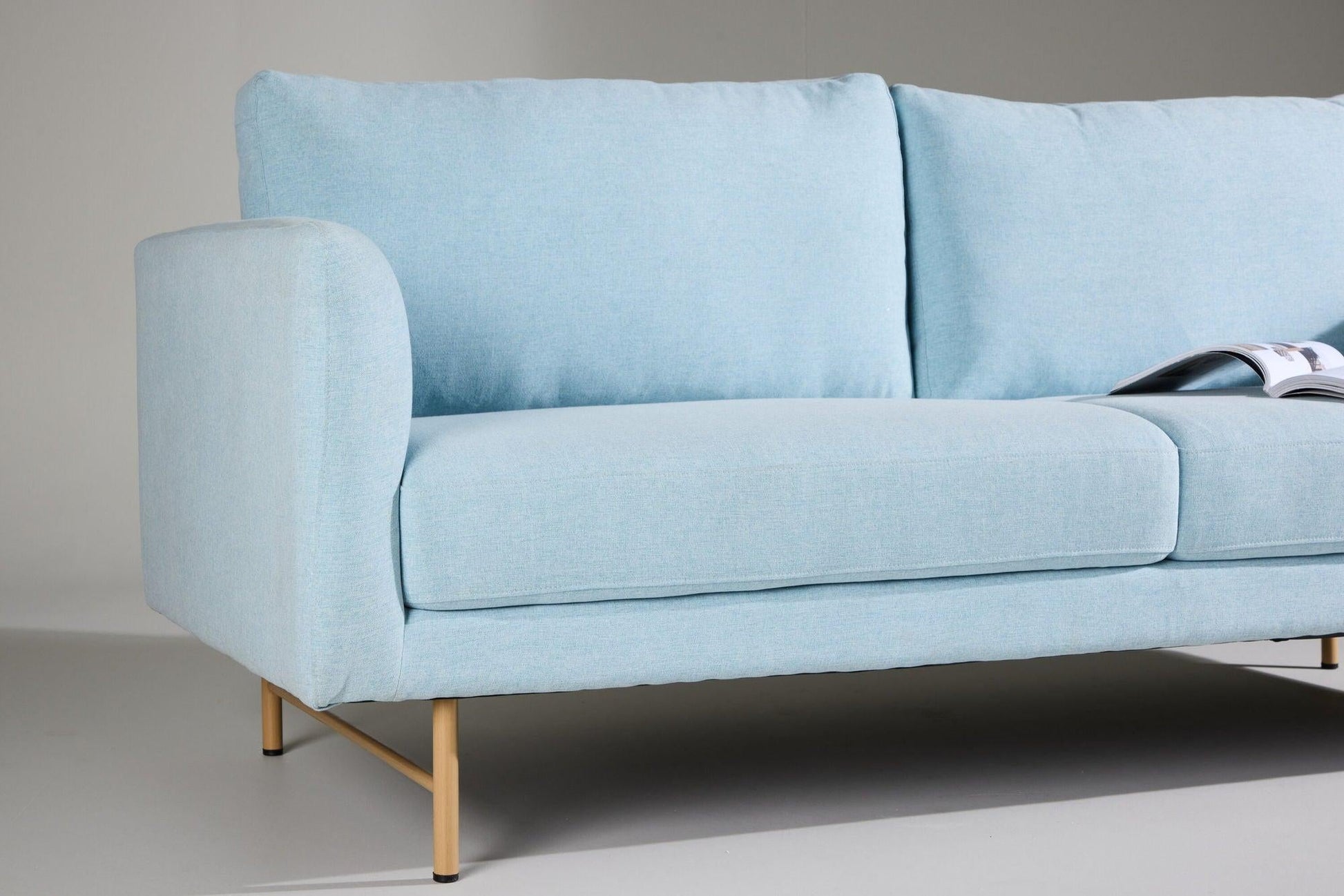 3-Sitzer Sofa Sky - Babyblau-Einzelsofas-Venture Home-le canapé