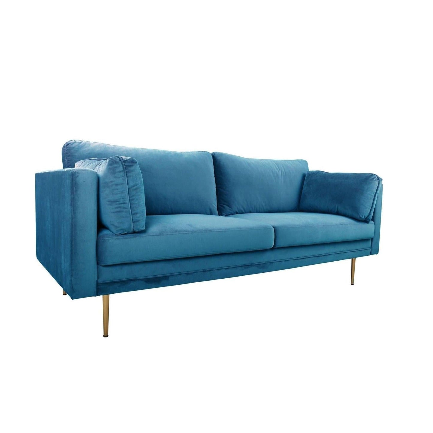 Boom 3-Sitzer Sofa aus Samt - Blau-Einzelsofas-Venture Home-Blau-le canapé
