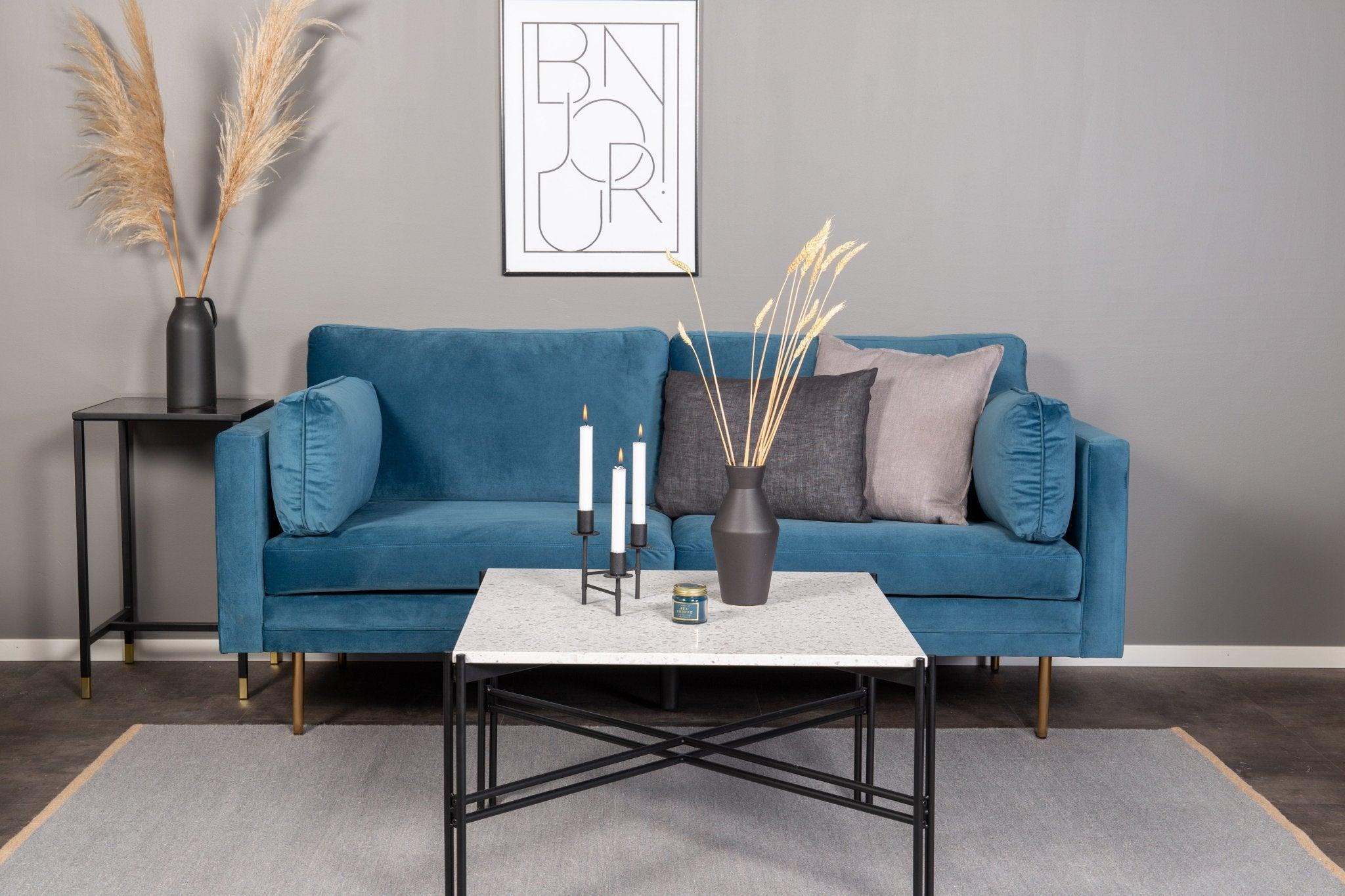 Boom 3-Sitzer Sofa aus Samt - Blau-Einzelsofas-Venture Home-Blau-le canapé