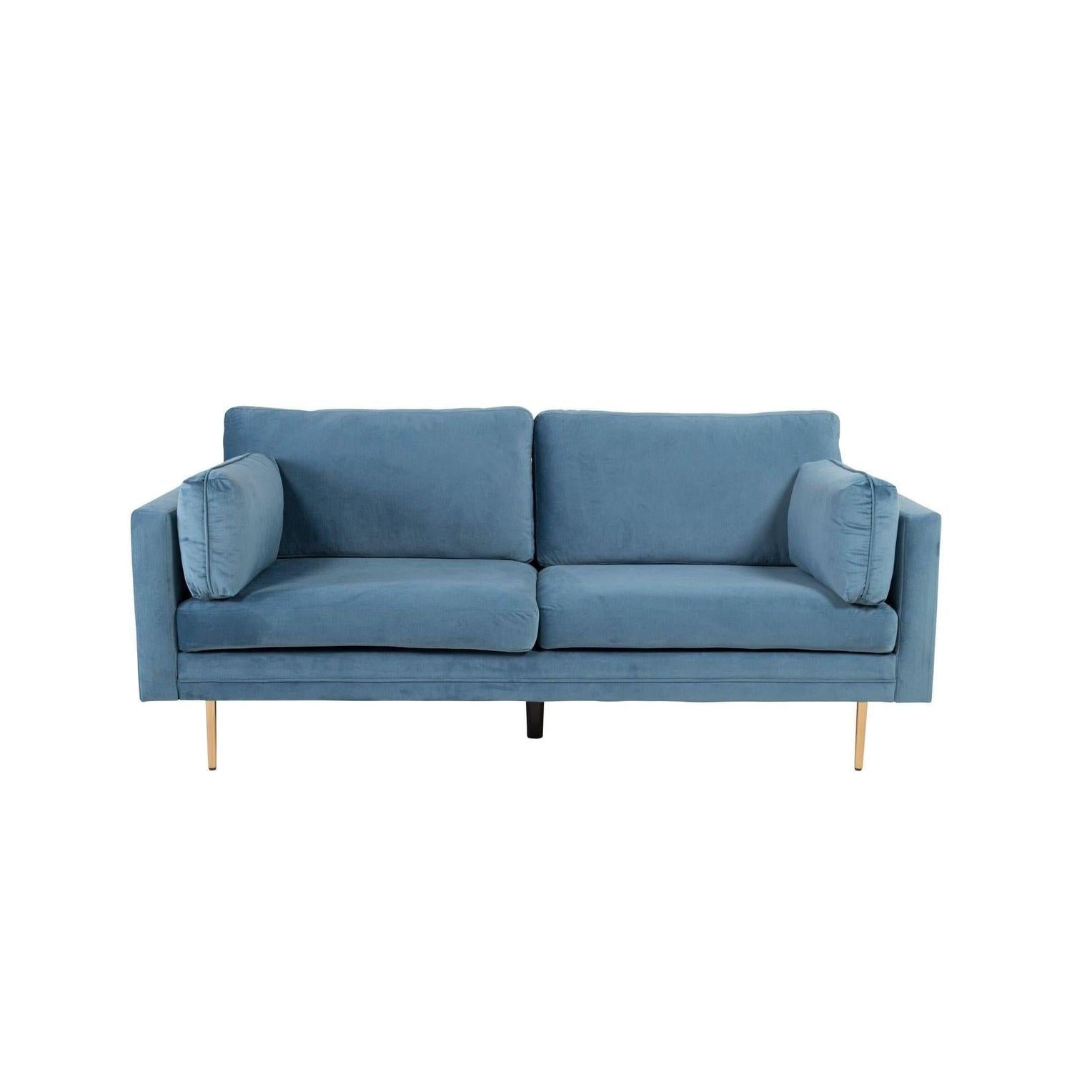Boom 3-Sitzer Sofa aus Samt - Blau-Einzelsofas-Venture Home-Blau-le canapé