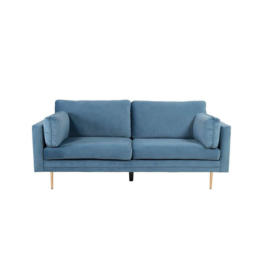 Boom 3-Sitzer Sofa aus Samt - Blau-Einzelsofas-Venture Home-Blau-le canapé