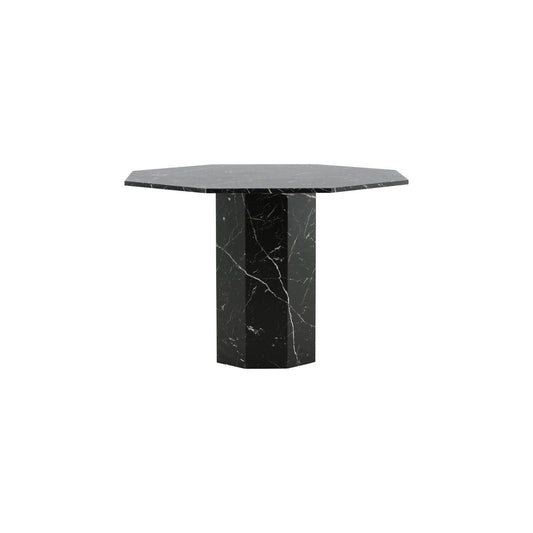 Esstisch Marbs ø110cm - Schwarzes Glas mit Marmoroptik-Esstisch Rund-Venture Home-le canapé