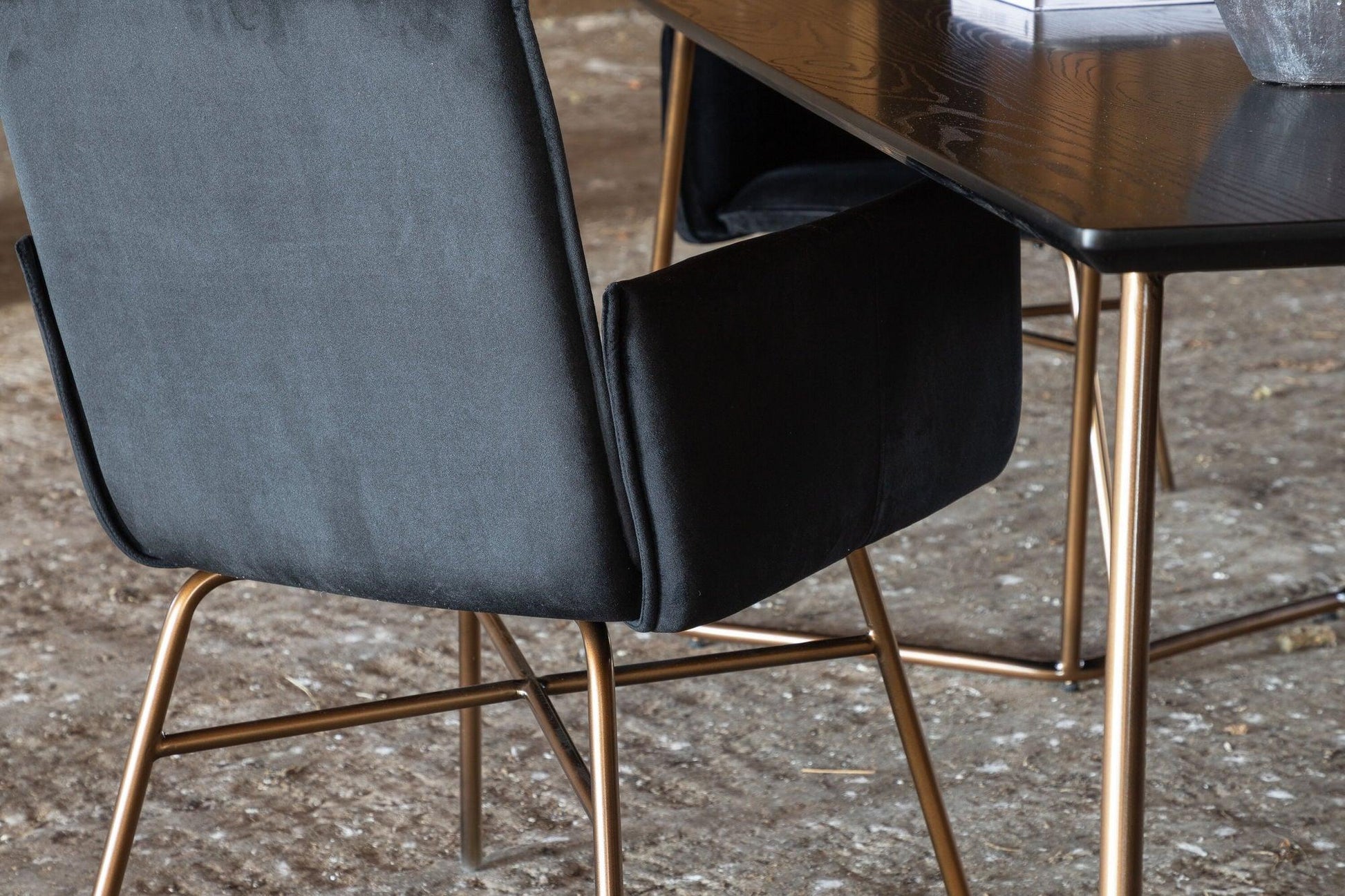 Esstisch Petra 190*90cm - Schwarz / Kupfer-Esstisch Rechteckig-Venture Home-le canapé