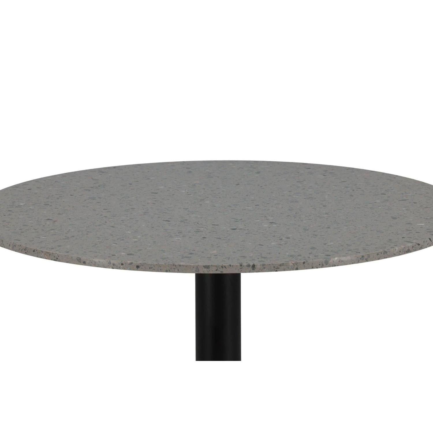 Esstisch Razzia Ø106cm - Grau Terazzo / Schwarz-Esstisch Rund-Venture Home-le canapé