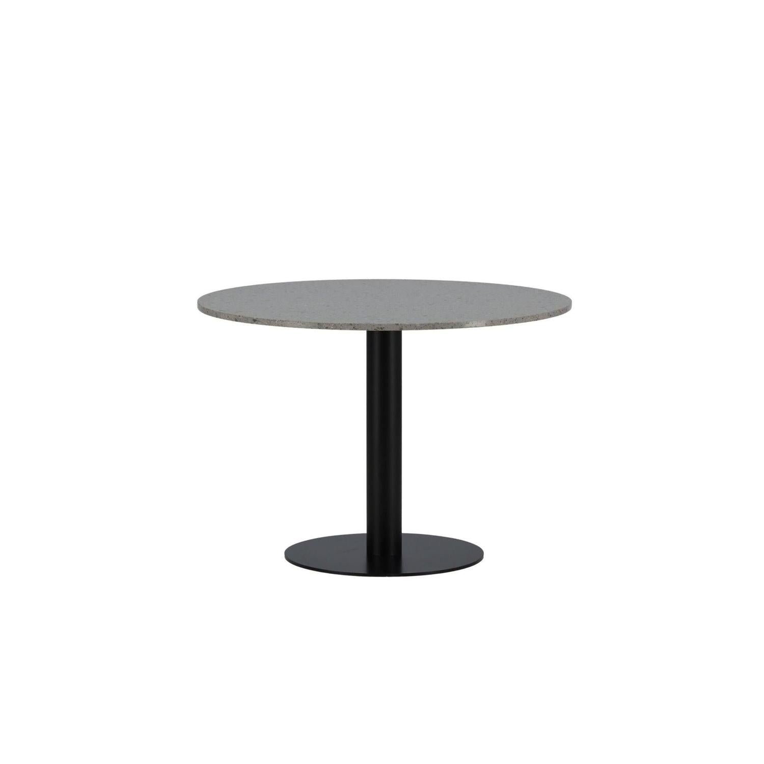 Esstisch Razzia Ø106cm - Grau Terazzo / Schwarz-Esstisch Rund-Venture Home-le canapé