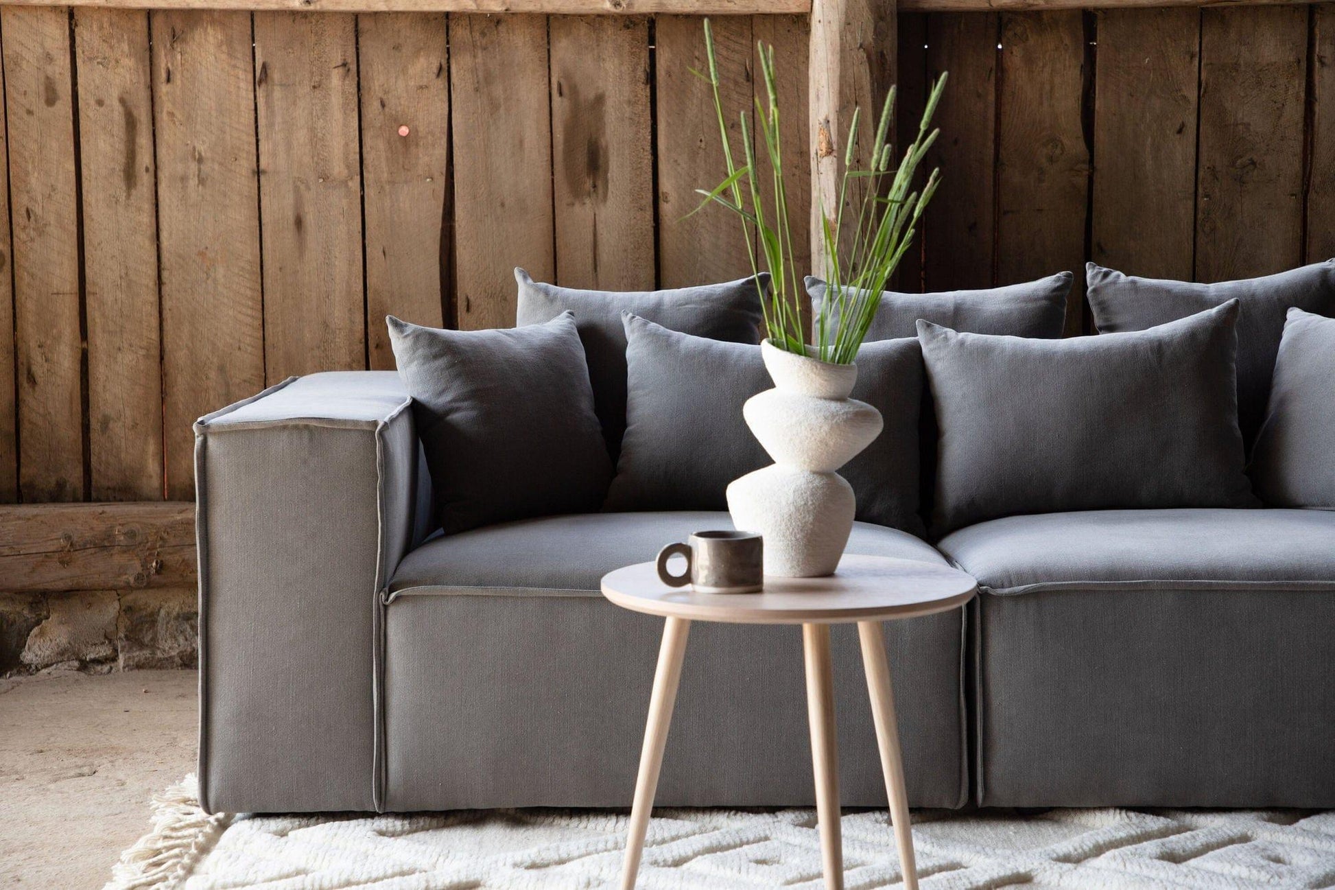 Gillholmen 3-Sitzer Sofa aus Leinen - Grau-Einzelsofas-Vind-Grau-le canapé