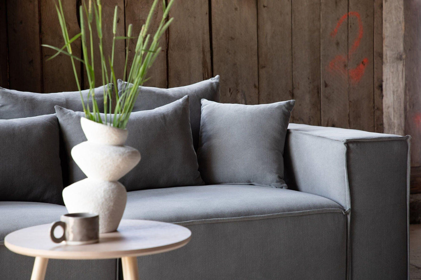 Gillholmen 3-Sitzer Sofa aus Leinen - Grau-Einzelsofas-Vind-Grau-le canapé