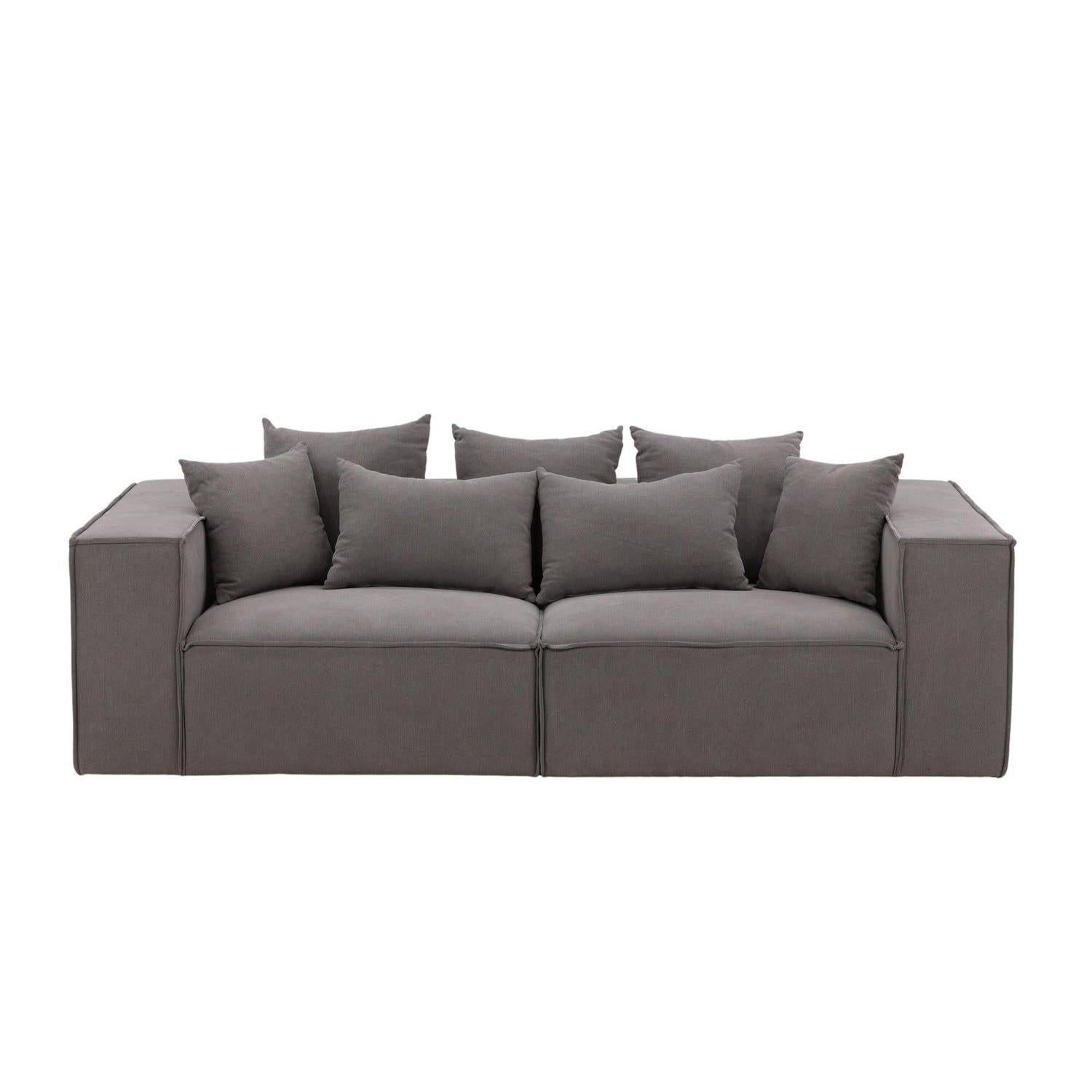 Gillholmen 3-Sitzer Sofa aus Leinen - Grau-Einzelsofas-Vind-Grau-le canapé