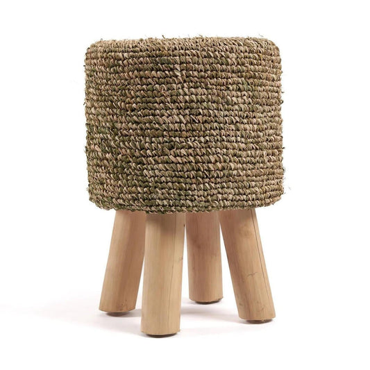 lecanapé Hocker Raffia Tressed - Jungle Grün