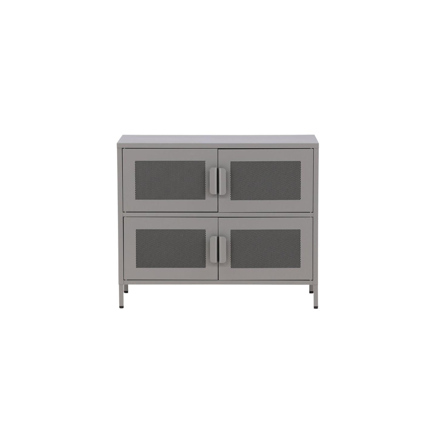 Kommode Nett 90cm mit Gittertüren - Hellgrau-Kommoden-Venture Home-le canapé