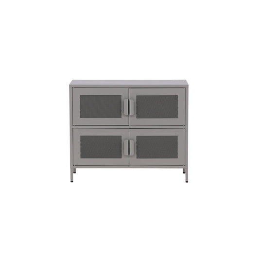 Kommode Nett 90cm mit Gittertüren - Hellgrau-Kommoden-Venture Home-le canapé