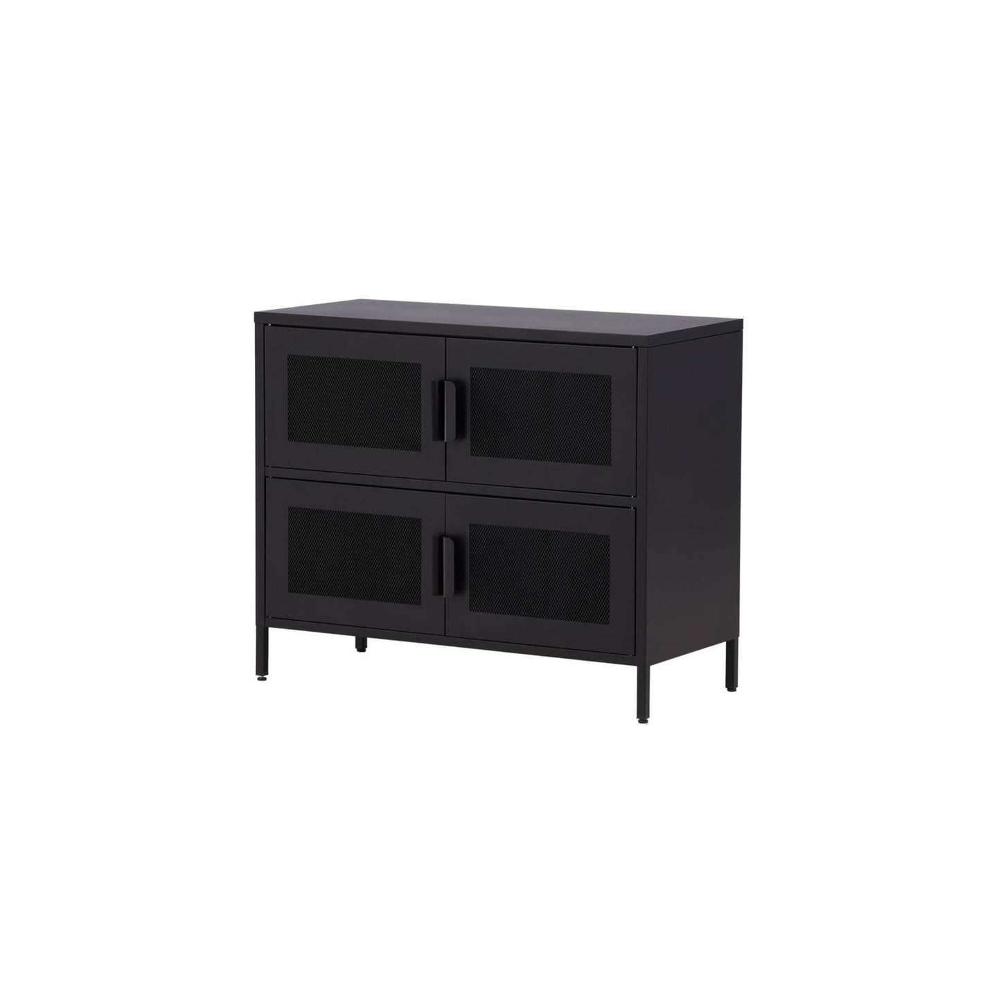 Kommode Nett 90cm mit Gittertüren - Schwarz-Kommoden-Venture Home-le canapé