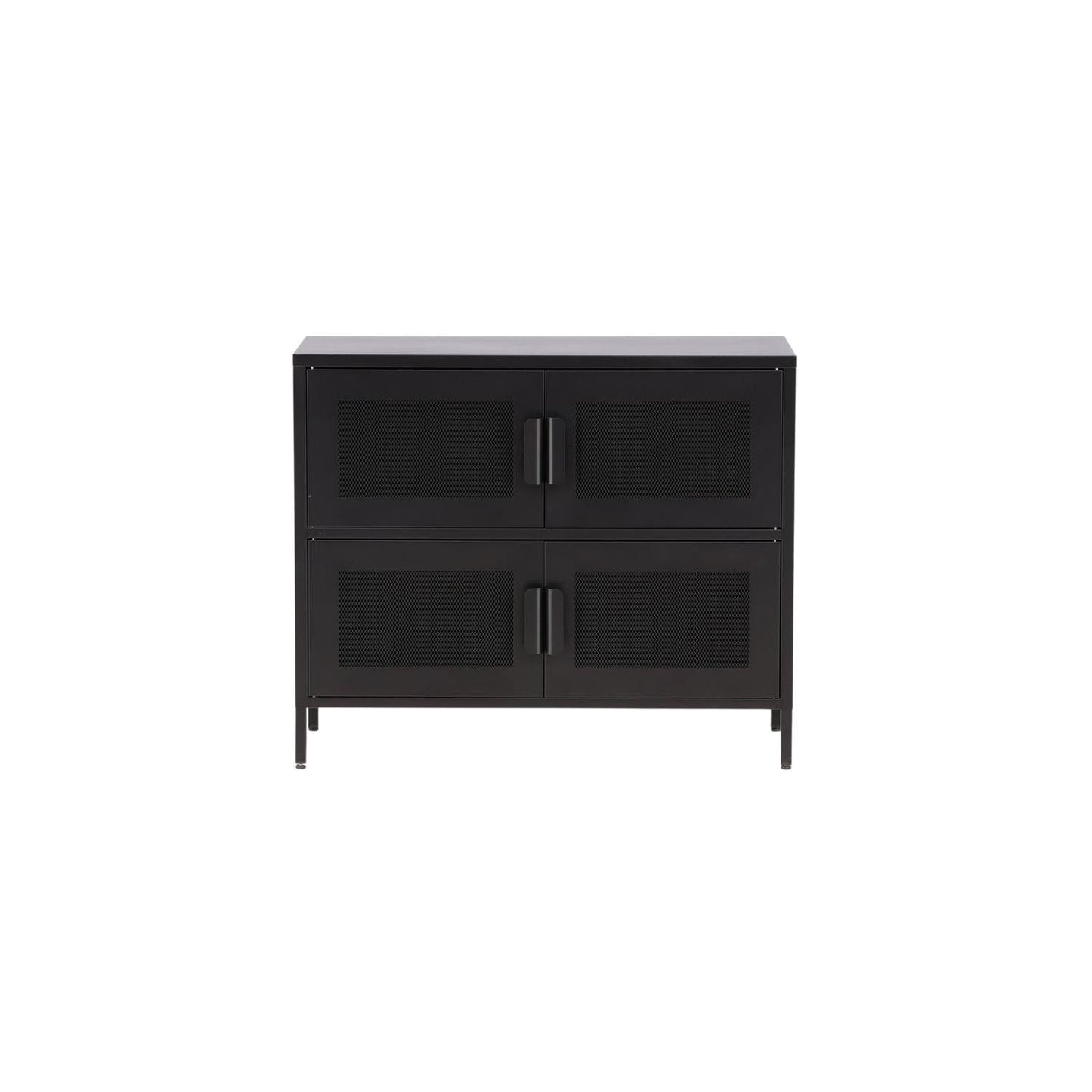 Kommode Nett 90cm mit Gittertüren - Schwarz-Kommoden-Venture Home-le canapé