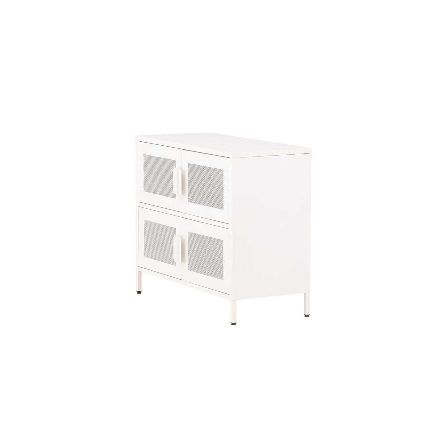 Kommode Nett 90cm mit Gittertüren - Weiß-Kommoden-Venture Home-le canapé