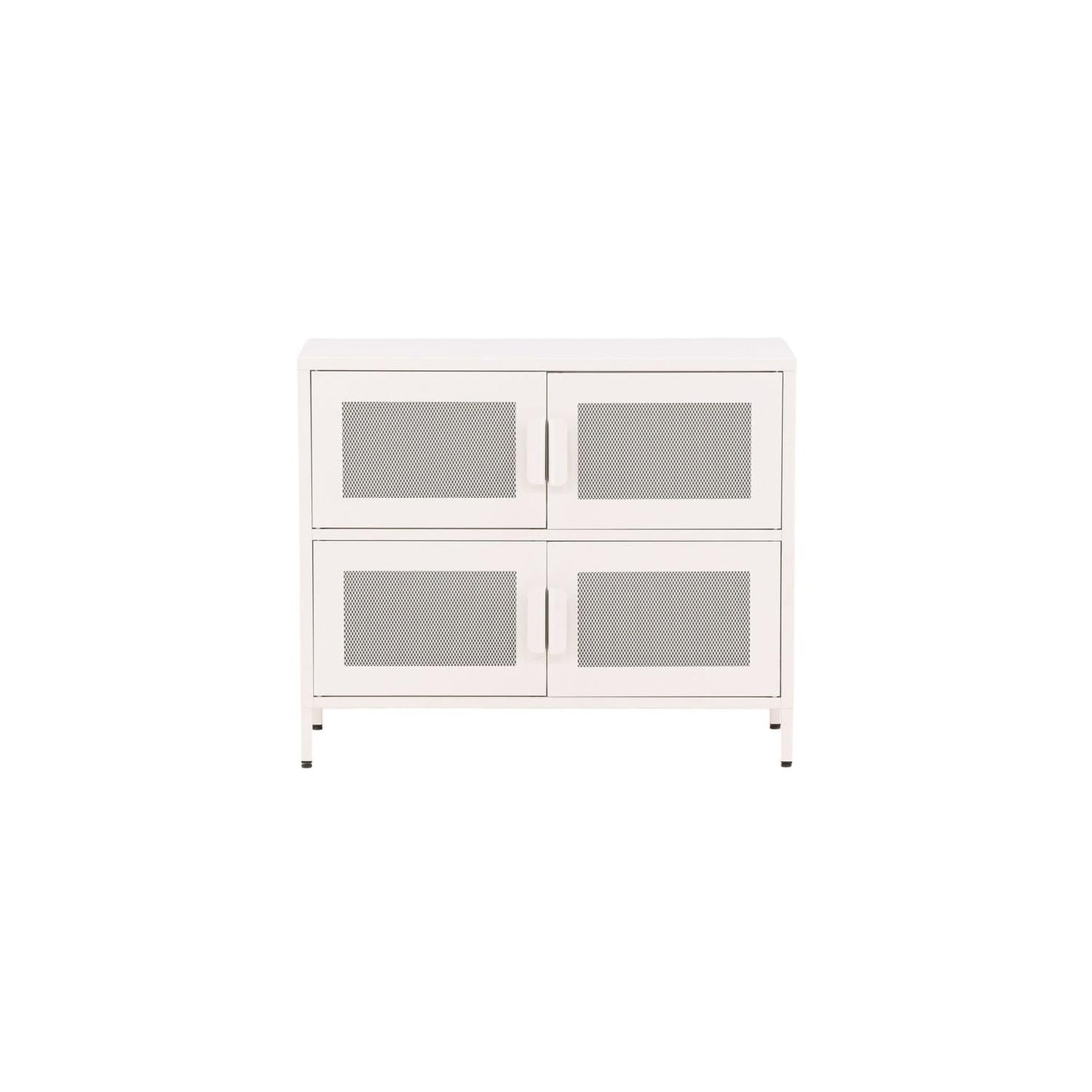Kommode Nett 90cm mit Gittertüren - Weiß-Kommoden-Venture Home-le canapé