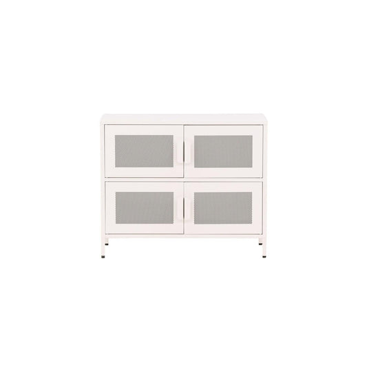 Kommode Nett 90cm mit Gittertüren - Weiß-Kommoden-Venture Home-le canapé
