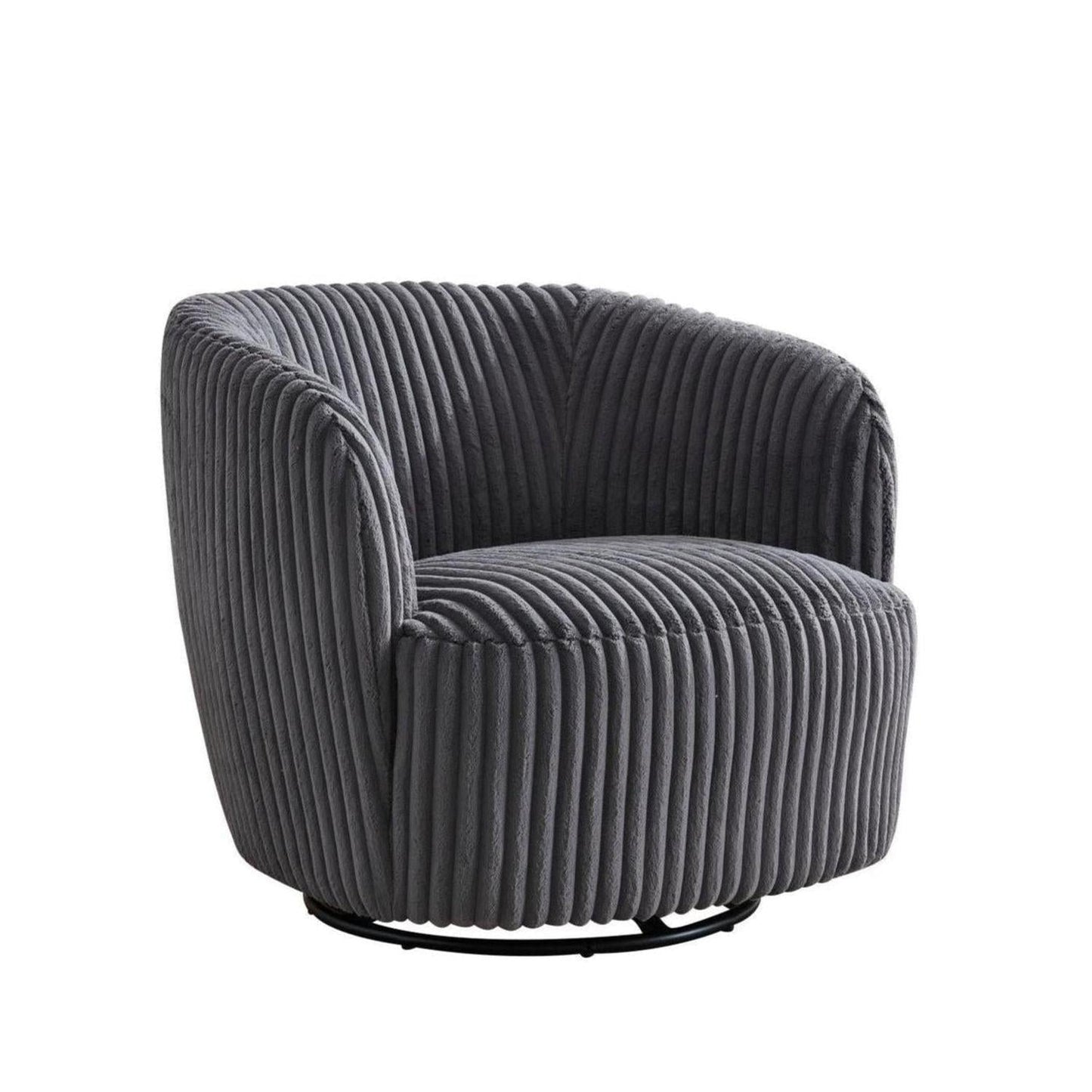Loungesessel Alma aus Kord drehbar - Anthrazit-Loungesessel-le canapé-le canapé