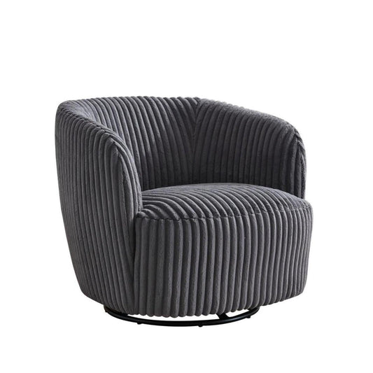 Loungesessel Alma aus Kord drehbar - Anthrazit-Loungesessel-le canapé-le canapé