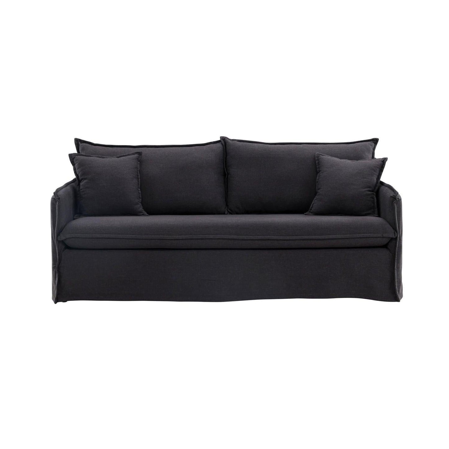 Nova 3-Sitzer Sofa aus Leinen - Schwarz-Einzelsofas-Venture Home-le canapé