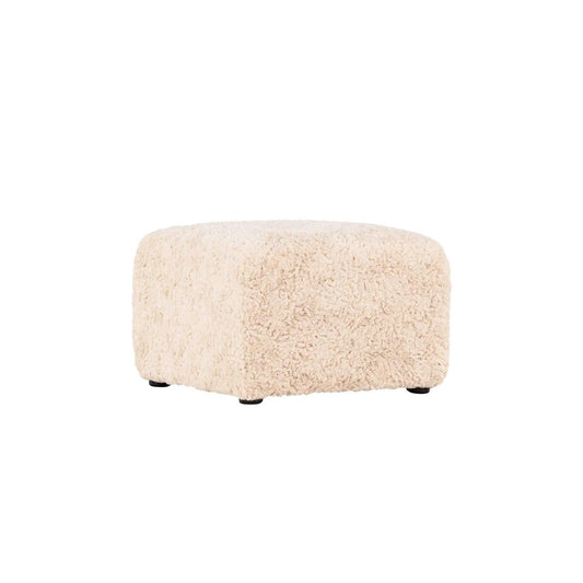 lecanapé Polsterhocker 50*50cm aus Kunstfell - Beige
