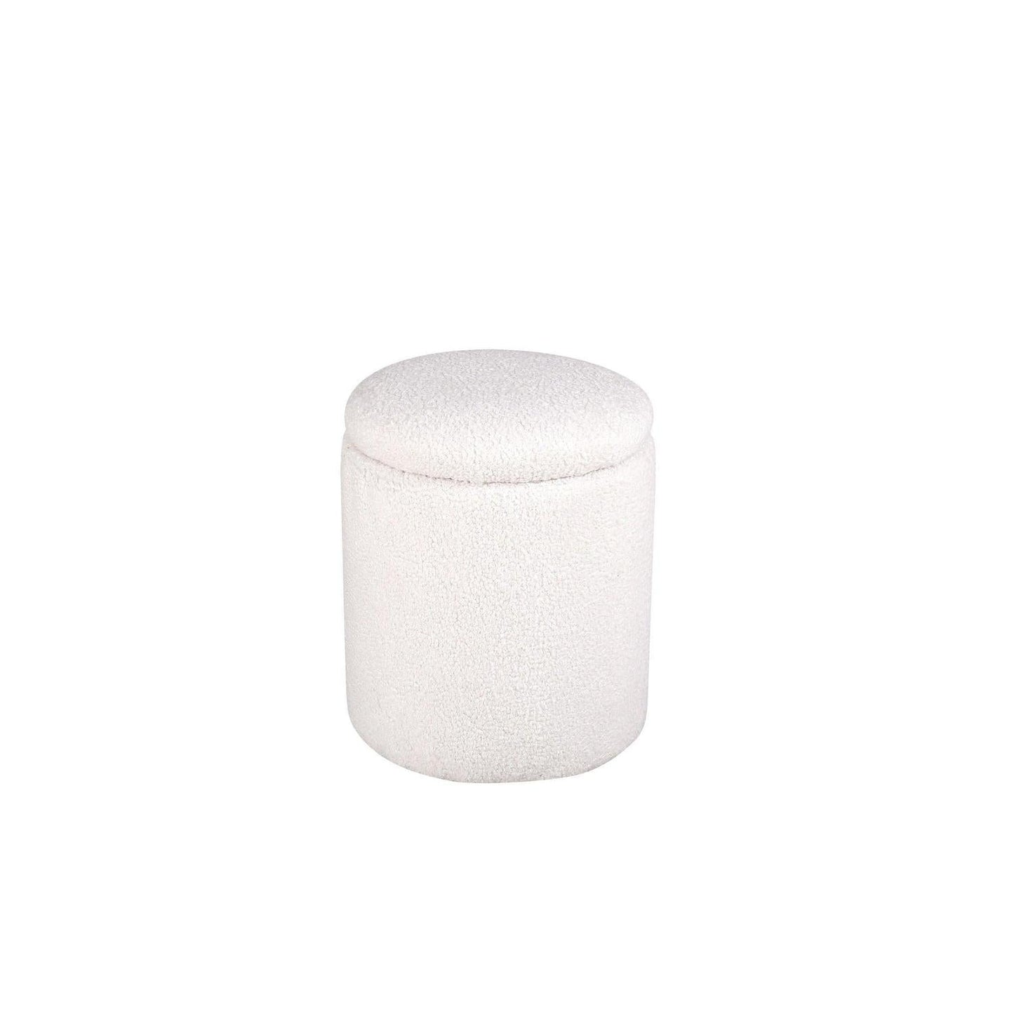 lecanapé Pouf aus Teddy-Bouclé - Weiß