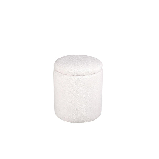 lecanapé Pouf aus Teddy-Bouclé - Weiß