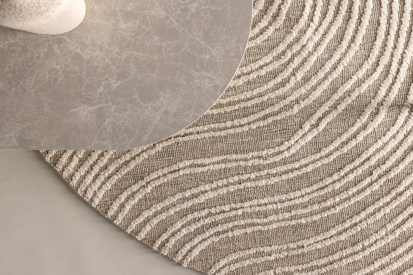 Rund Teppich Melle 200*200 - Beige-Teppich-Venture Home-le canapé