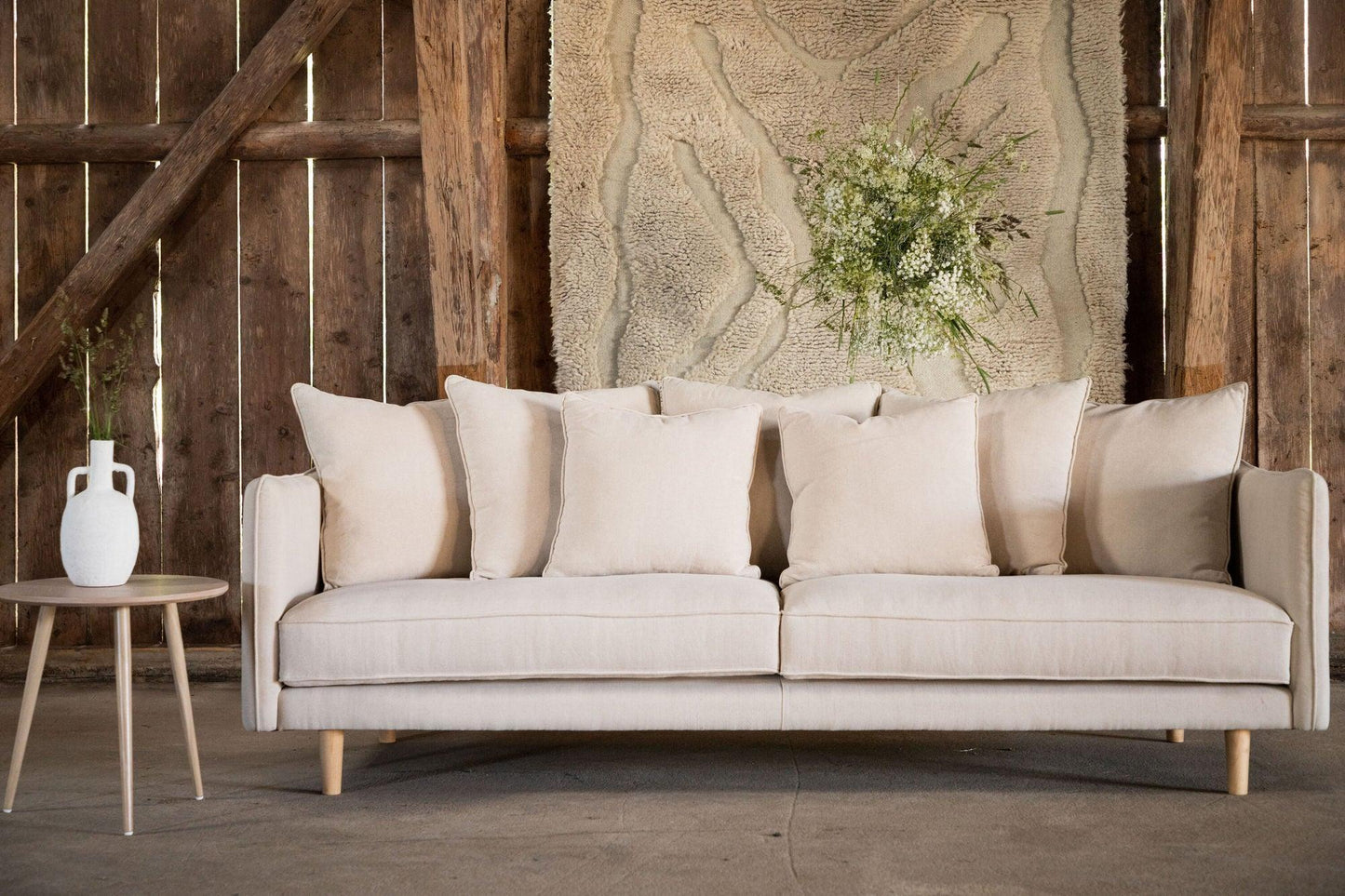 Segelskären 3-Sitzer Sofa aus Leinen - Beige-Einzelsofas-Vind-le canapé