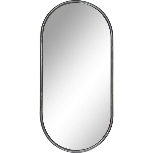 Wandspiegel Luke Oval 85cm mit Eisenrahmen-Wandspiegel-Trademark Living-le canapé
