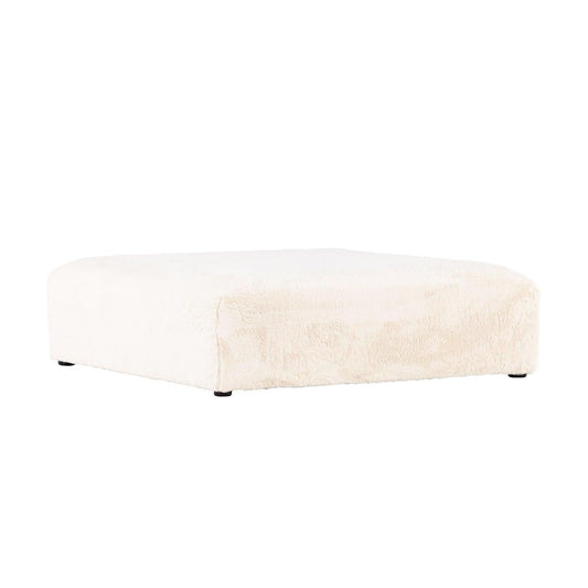 lecanapé Pouf Polsterhocker Davie 100*100cm aus Kunstfell - Beige